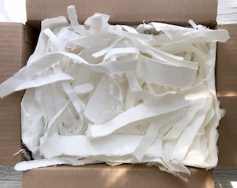 Handmade Cotton Paper Scraps: Upcycled Fiber for Papermaking & Packing