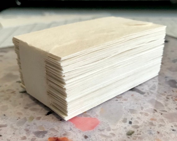 Business Card Size Bulk Pack of 50 Cut Edge Handmade Paper, Cotton Rag  Abaca Off-white Card Stock 8.5x11 Printer Paper, Standard 2x3.5 Inch 