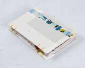 6"x9" collaged scrapbook, handmade paper journal, handmade paper scrapbook, large journal, adventure book, book art, memory book, gift