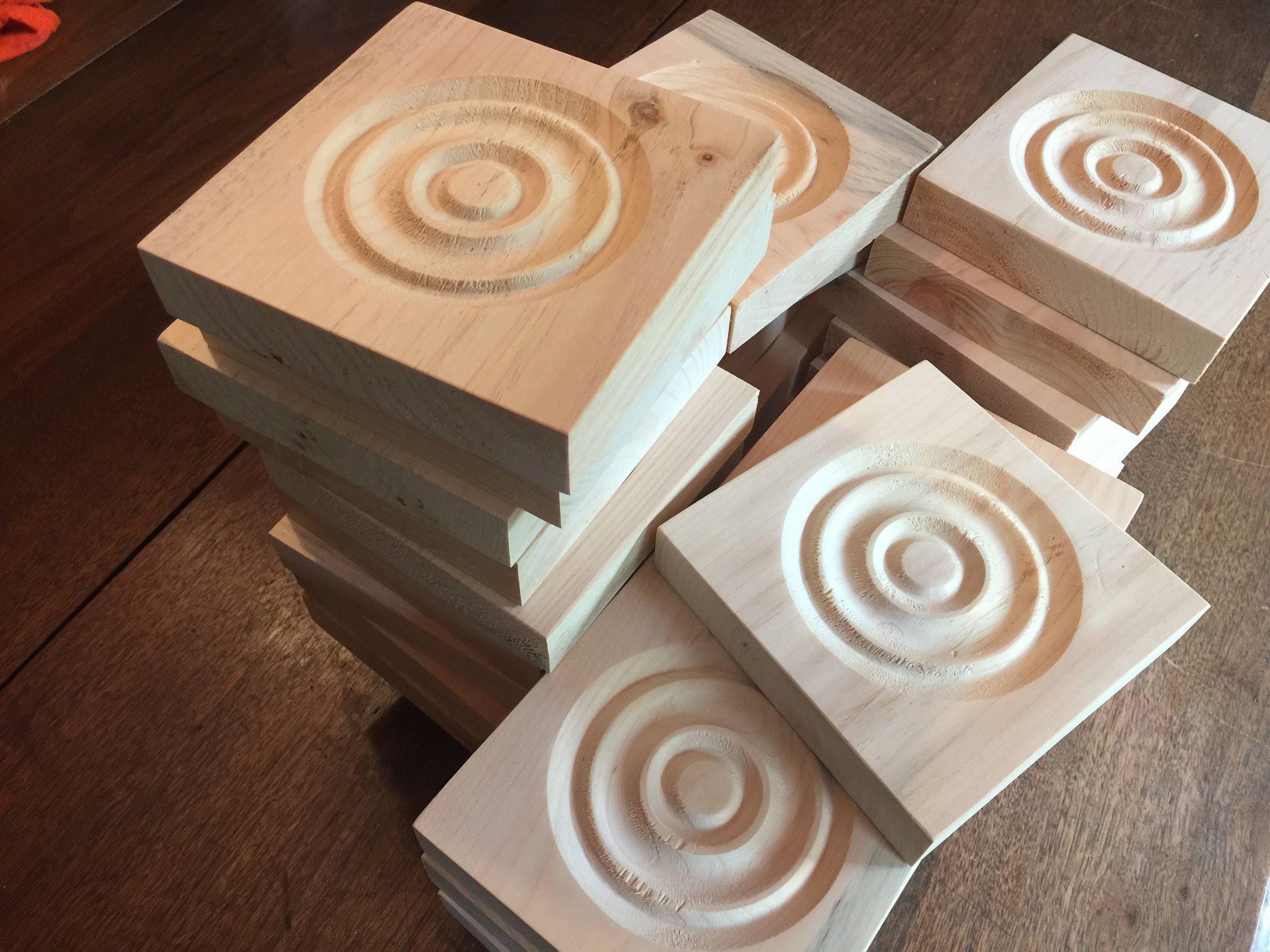 Custom Hand Made Corner Blocks Rosette Bullseye Trim Wooden Etsy