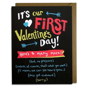 Tarjeta divertida de San Valentín: tarjeta para el primer día de San Valentín, tarjeta de amor, nueva pareja, para ella, para él, sarcástica, incómoda