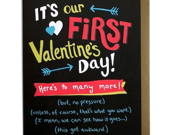 Funny Valentine Card - First Valentine's Day Card, Love Card, New Couple, For Her, For Him, Sarcastic, Awkward