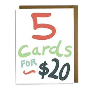 Any 5 Cards for Twenty Dollars - card pack deal