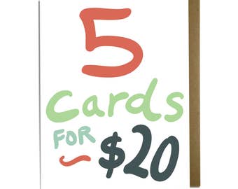 Any 5 Cards for Twenty Dollars - card pack deal