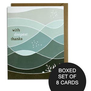 Thank You Card Boxed Set of 8-  Sweet Thank You Card, Ocean, Deepest Thanks, Wedding, Sincere