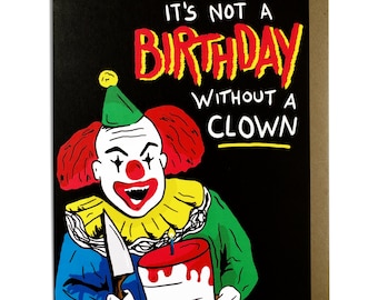 Funny Birthday Card - Clown, Creepy