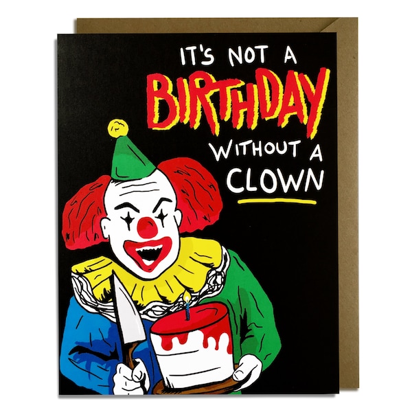 Funny Birthday Card - Clown, Creepy