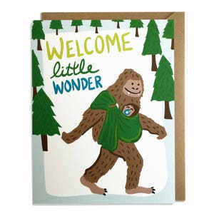 Funny Baby Card - Welcome Little Wonder, Welcome Little One, Big Foot