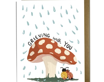 Sympathy Card - Grief, Loss, Illness, Sorry, Grieving With You, Sweet