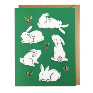 Sweet Bunny Card - blank note, bunnies, friend, just because
