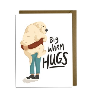 Friend Card - Hug, Goldendoodle, Just Because, Thinking of You, Sympathy, Empathy, Sorry