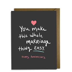 Carte d'anniversaire - carte amour drôle, mariage facile, carte mari, femme
