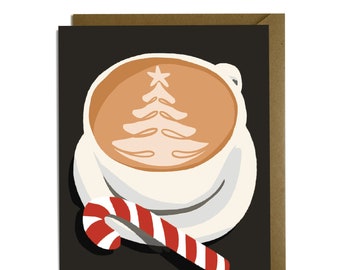 Christmas Latte - Sweet holiday card, coffee lover
