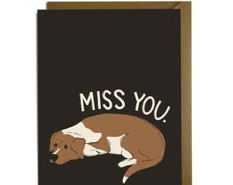 Carte vous manquez - chien, ami, amour