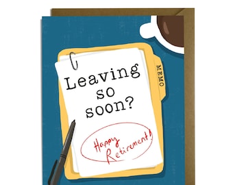 Funny Retirement Card -  Sarcastic, Congratulations, Leaving, CoWorker