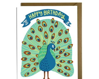 Peacock Birthday Card