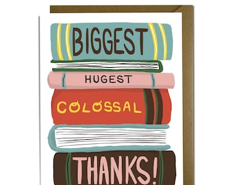 Thank You Card -  Books, Book Lover, Librarian, Teacher, Thanks