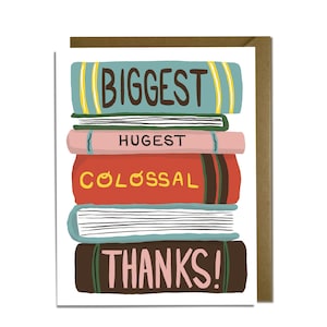 Thank You Card -  Books, Book Lover, Librarian, Teacher, Thanks