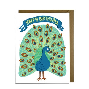 Peacock Birthday Card