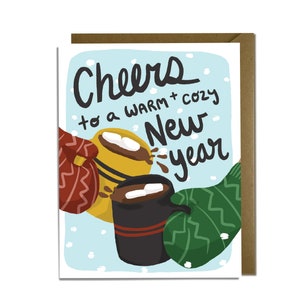 Carte du Nouvel An - Nouvel An douillet, des salutations, des toasts