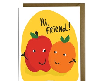 Blank Greeting Card - Hi Friend Fruit, Everyday, Notecard