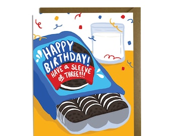 Carte d'anniversaire amusante - biscuit sandwich, biscuits