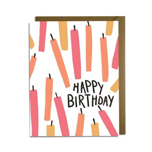Carte d'anniversaire - Bougies de joyeux anniversaire, douces, agréables, de bon goût