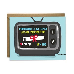 Lustige Abschlusskarte - Gamer Abschlusskarte, College, High School, Grad School, Videospiele, Nerd, Geek