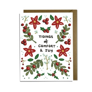 Christmas Card - Tidings of Comfort & Joy, Carol, Religious, Christian