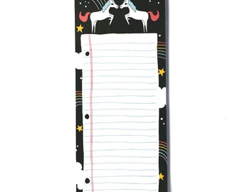 Funny Market List - Stocking Stuffer, Notepad, To-Do List, Magical Unicorns and Rainbows
