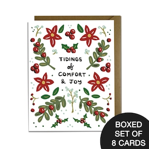 Zestaw świątecznych kartek w pudełku - Tidings of Comfort & Joy, 8 kartek