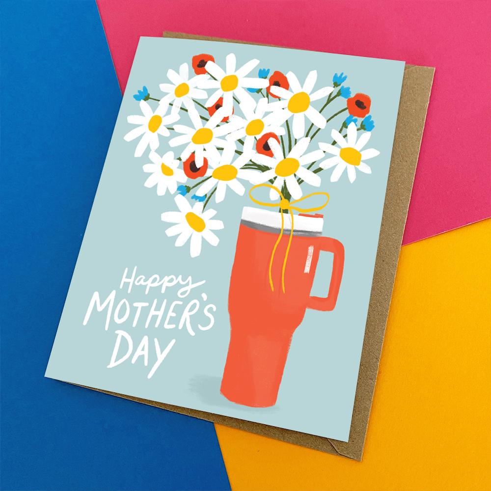 Mother's Day Card -   Mom Cup & Flowers Card