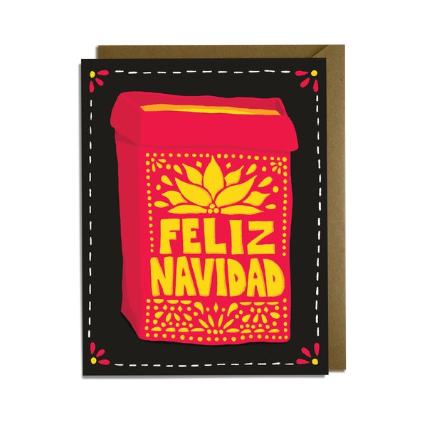 Feliz Navidad - Luminaria Papel Picado Weihnachtskarte