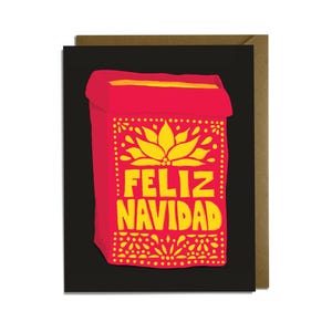 Feliz Navidad - Luminaria Papel Picado Christmas Card