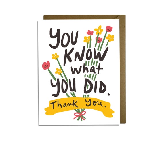 Funny Thank You Card - Sarcastic, Thanks, Friend, Casual - Etsy