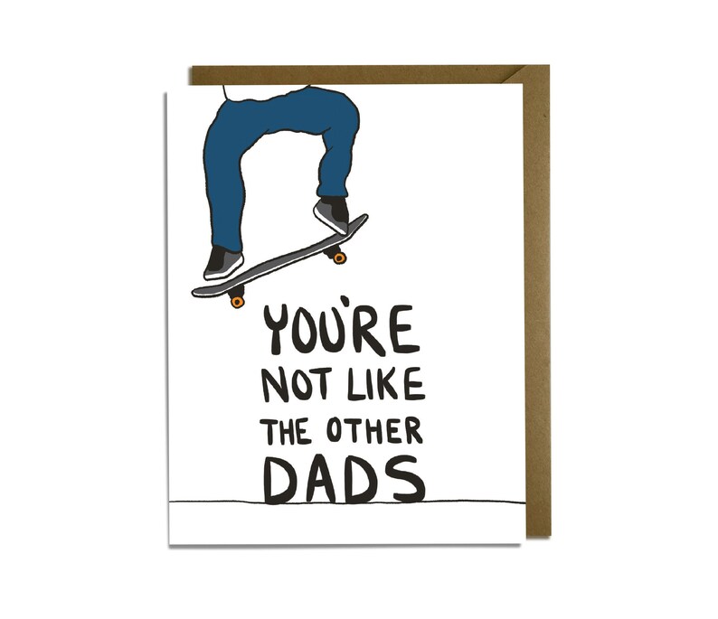 Carte amusante pour la fête des pères - Skater, Skate Dad, Cool Dad, Mari image 2