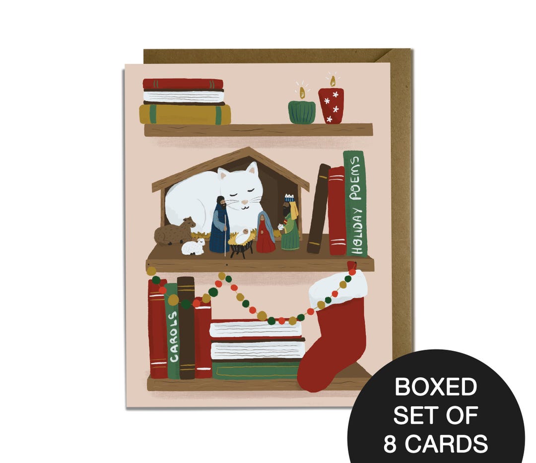 Funny Cat Christmas Cards: Boxed Set of 8 - Etsy