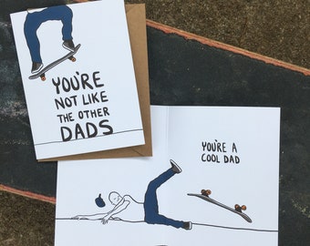 Funny Father's Day Card - Skater, Skate Dad, Cool Dad, Husband
