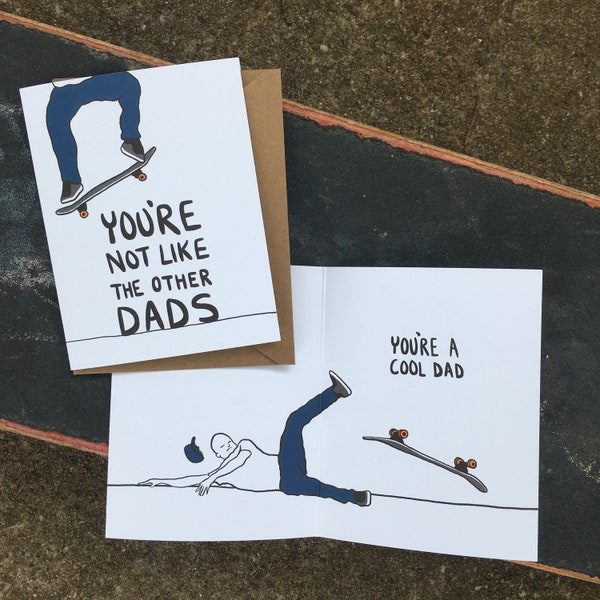 Funny Father's Day Card - Skater, Skate Dad, Cool Dad, Husband