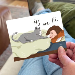 Lustige Freundschaftskarte - Katze im Gesicht des Besitzers, hi it's me