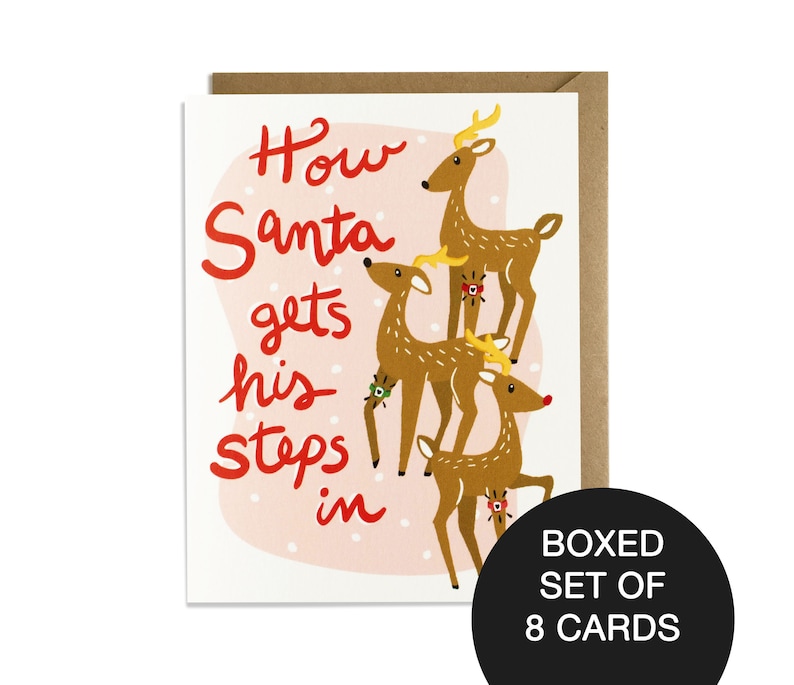 Funny Christmas Card Boxed Set Funny Holiday Card Santa Etsy
