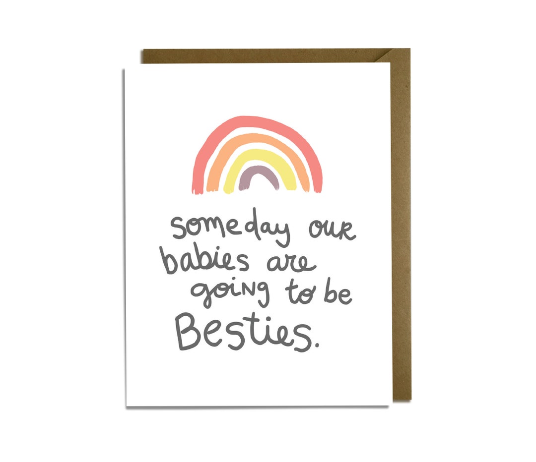 Baby Card Funny Sweet Baby Card, Besties, Best Friends Baby, Baby