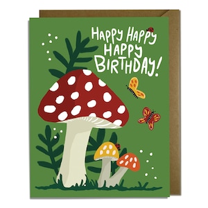 Tarjeta de cumpleaños con forma de hongo: un dulce regalo de la naturaleza