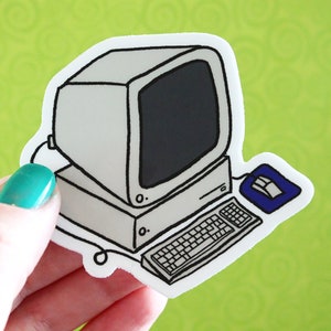 Vintage Computer Sticker, Funny Sticker, Laptop Stickers, 80s, 90s, PC, Desktop, Old School, Stocking Stuffer, Gift for Him