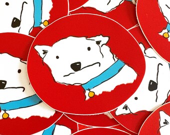 Dog Vinyl Sticker: Derpy Funny Waterproof Laptop Decal