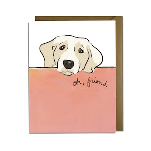 Cartão de condolências - Oh, amigo. Cão labrador amarelo