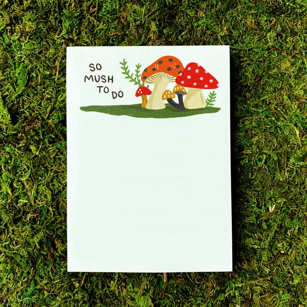 Pilz To-Do-Liste Notizblock - Süßes Briefpapier, 10x14cm