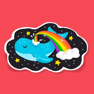 Space Whale Sticker - cute, vinyl, laptop, water bottle, waterproof