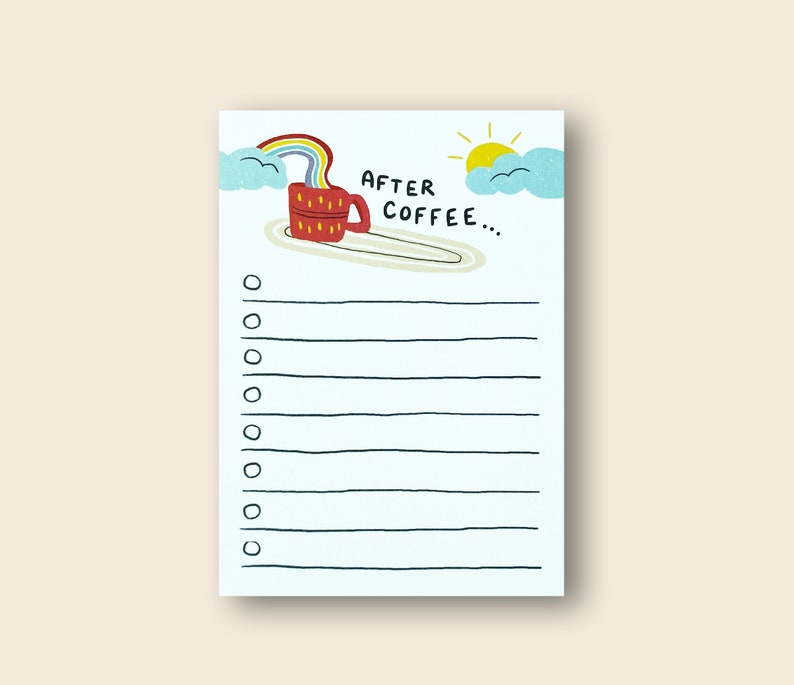 Funny Notepad Stocking Stuffer To-Do List, After Coffee image 1