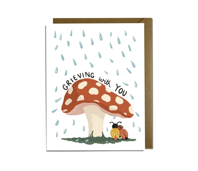 Carte de sympathie - Deuil, perte, maladie, désolé, deuil avec vous, doux image 1